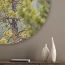 Uil - Oehoe - Bomen - Natuur Akoestische PET Vilt - Rond klein -sfeer5_closeup