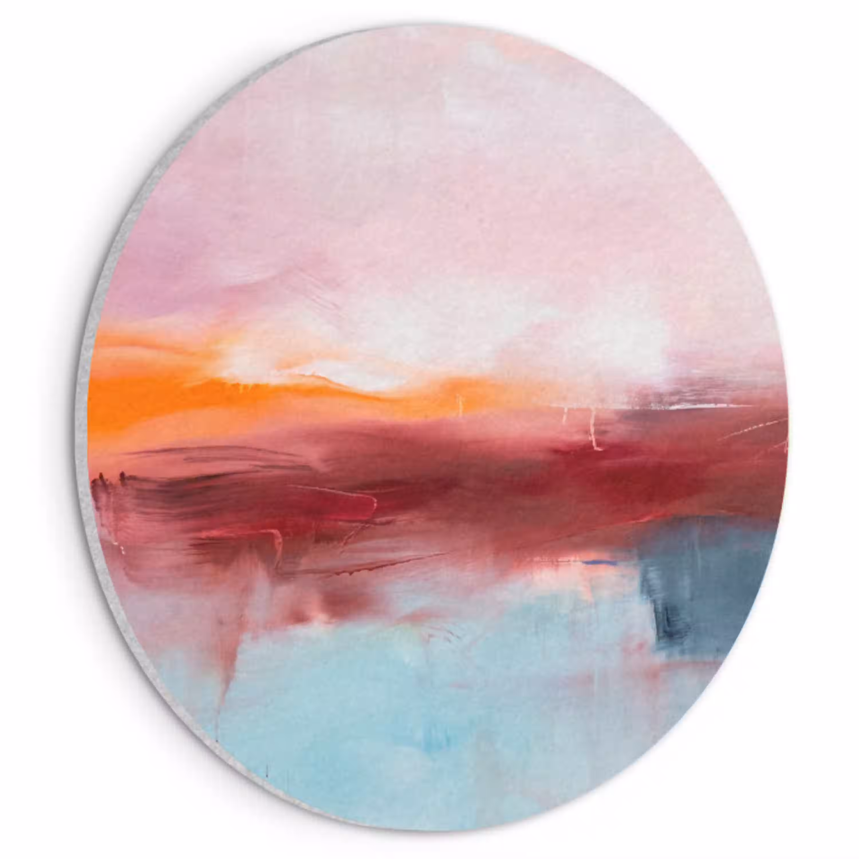 Abstract - Kleuren - Modern - Kunst - Roze Akoestische PET Vilt - Rond klein -3d