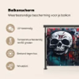 Schedels - Graffiti - Abstract Balkonbeschermer Duitsland klein -specs_NL