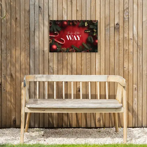 Kerst - Quote - Rood - Kerstballen Tuinposter op houten frame 2 cm dik klein -sfeer4