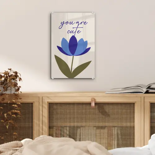 Korenbloem - Valentijn - Bloem - Blauw plexiglas 5mm klein -sfeer4