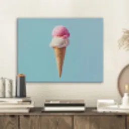 Bolletjes - Schepijs - Hoorntje - Blauw PET vilt klein -sfeer1