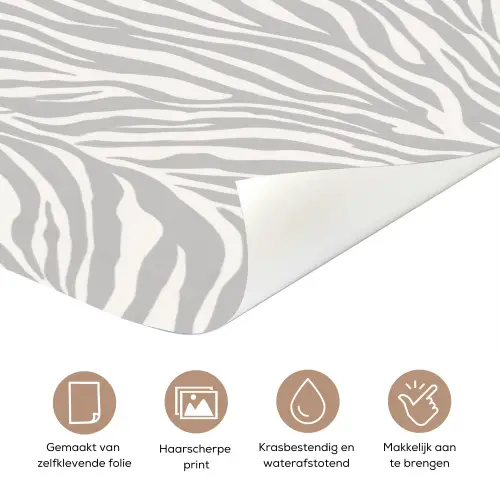 Zebra - Motief - Grijs deurposter klein 289 -closeup_NL