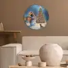 Kerstwonder - Winteravond - Kleurrijk Akoestische PET Vilt - Rond klein -sfeer1