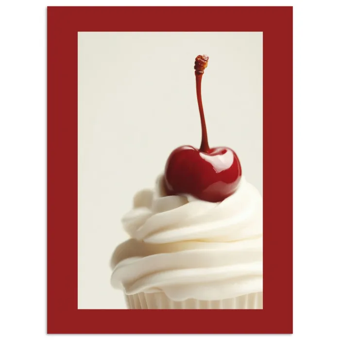 Cupcake - Kers - Rood poster papier klein -3d