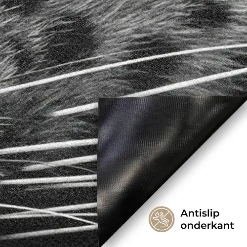 Luipaard - Zwart - Wit - Oog Deurmat klein -antislip_NL