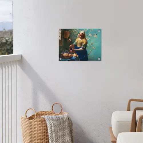Melkmeisje - Amandelbloesem - Van Gogh - Vermeer - Schilderij - Oude meesters tuinposter los doek klein -sfeer8