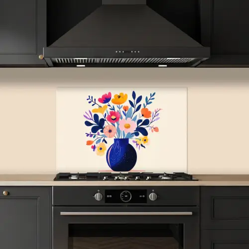 Vaas - Bloemen - Boeket keuken achterwand spatscherm klein -sfeer1