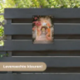 Doorkijk - Boog - Bloemen - Pastel tuinposter los doek klein -sfeer3