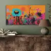 Zonnebloemen - Abstract - Oranje PET vilt middel -sfeer2