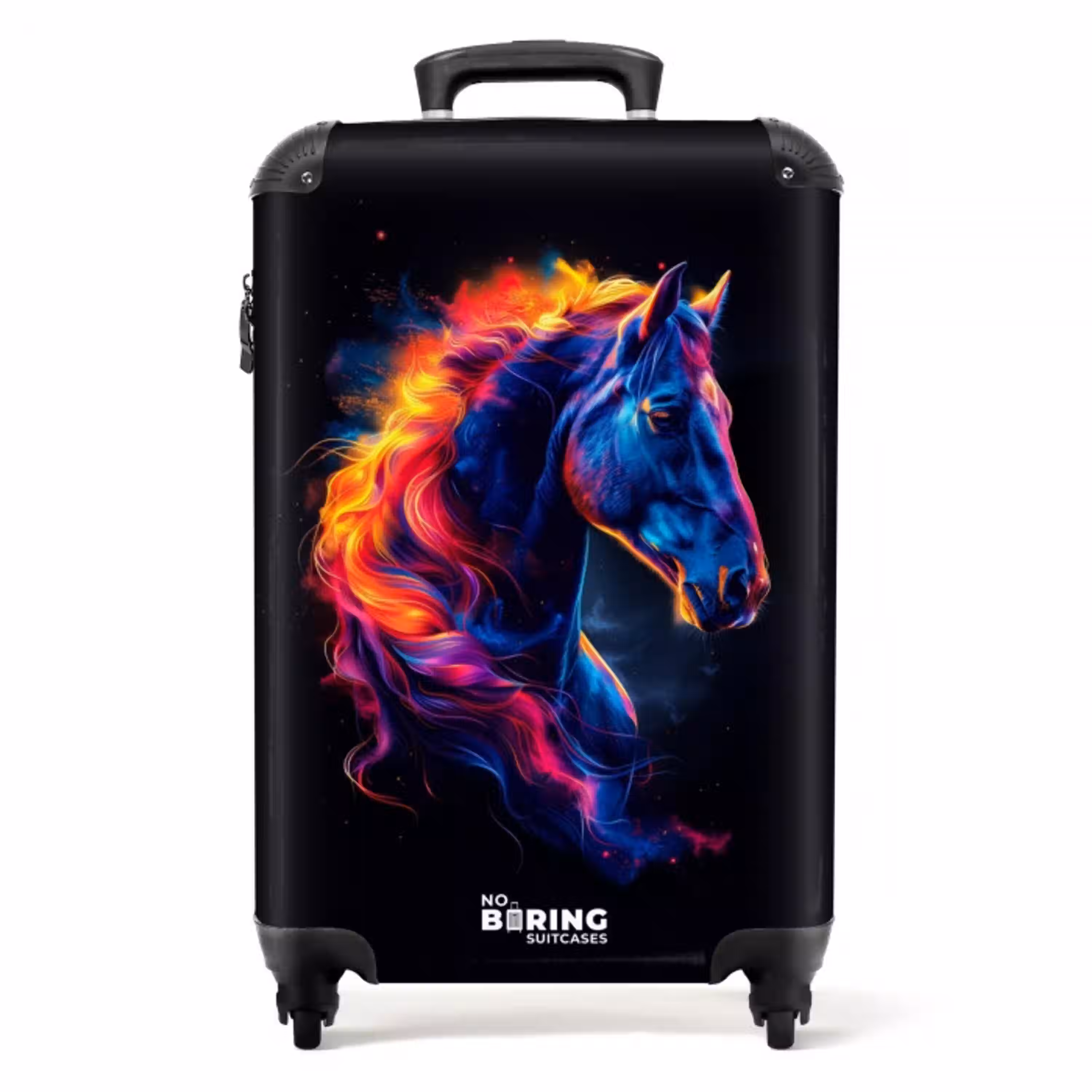 Zijaanzicht van een paard met vurige manen Koffer - NBS - Handbagage middel -productfoto_recht