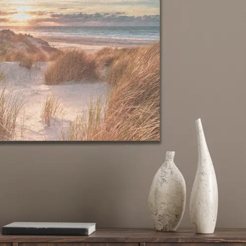 Duin - Planten - Zonsondergang - Strand - Zee PET vilt klein -sfeer6_closeup