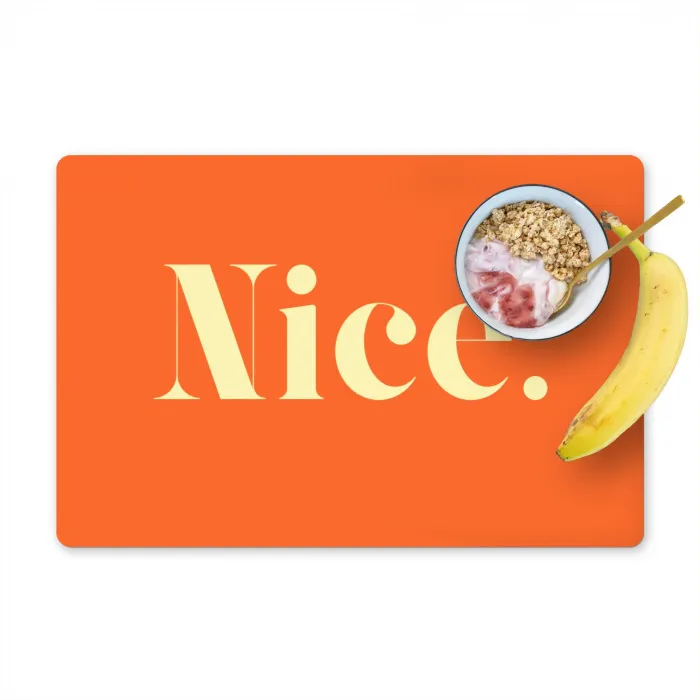 Oranje - Gebroken wit - Nice Placemat vinyl groot -zzzproduct_Kitchenyeah-website