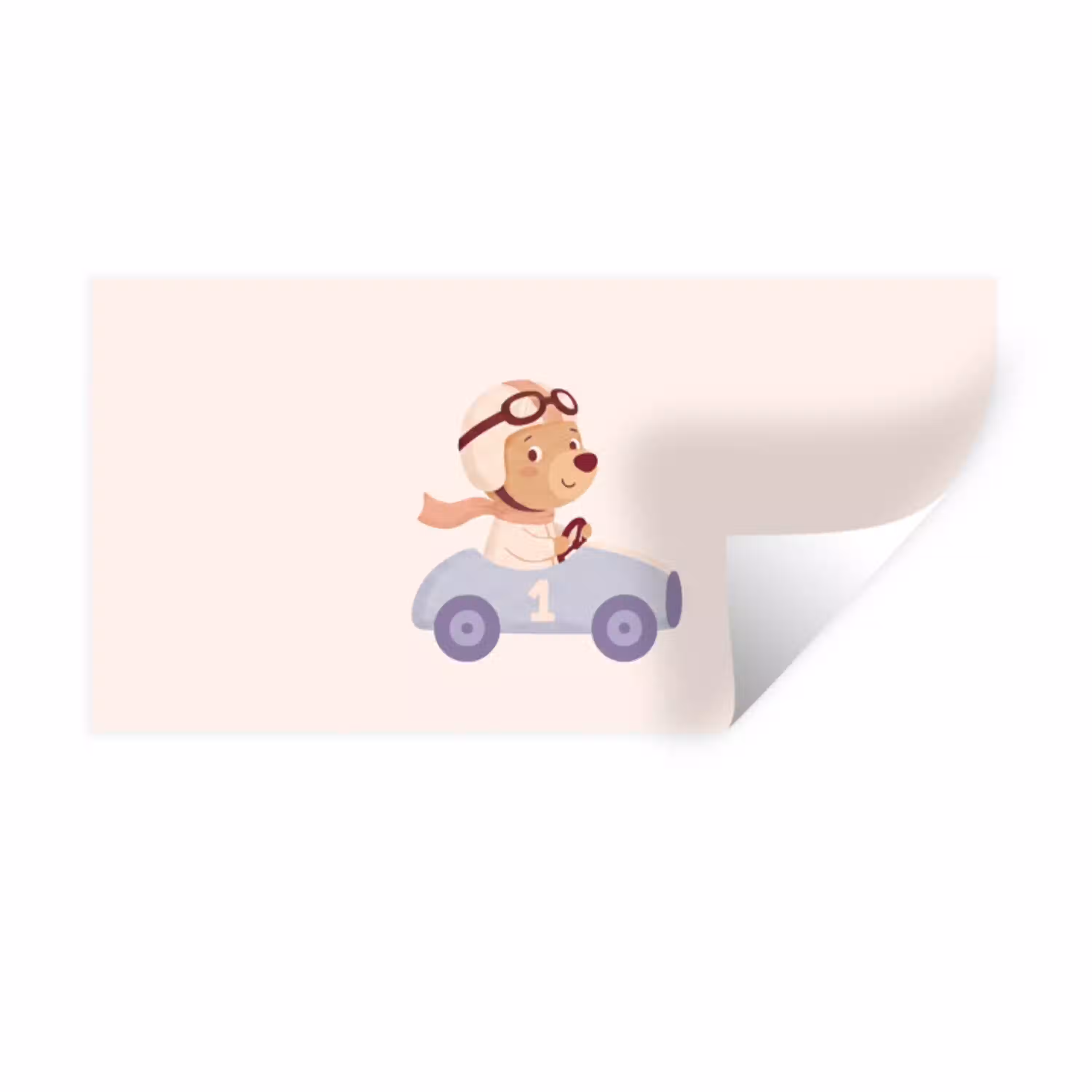 Beer - Auto - Kinderkamer - Cartoon - Speels Muursticker klein -3d