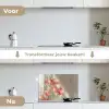Bloemen - Stelen - Roze - Schaduw keuken achterwand spatscherm klein -voor_na_NL