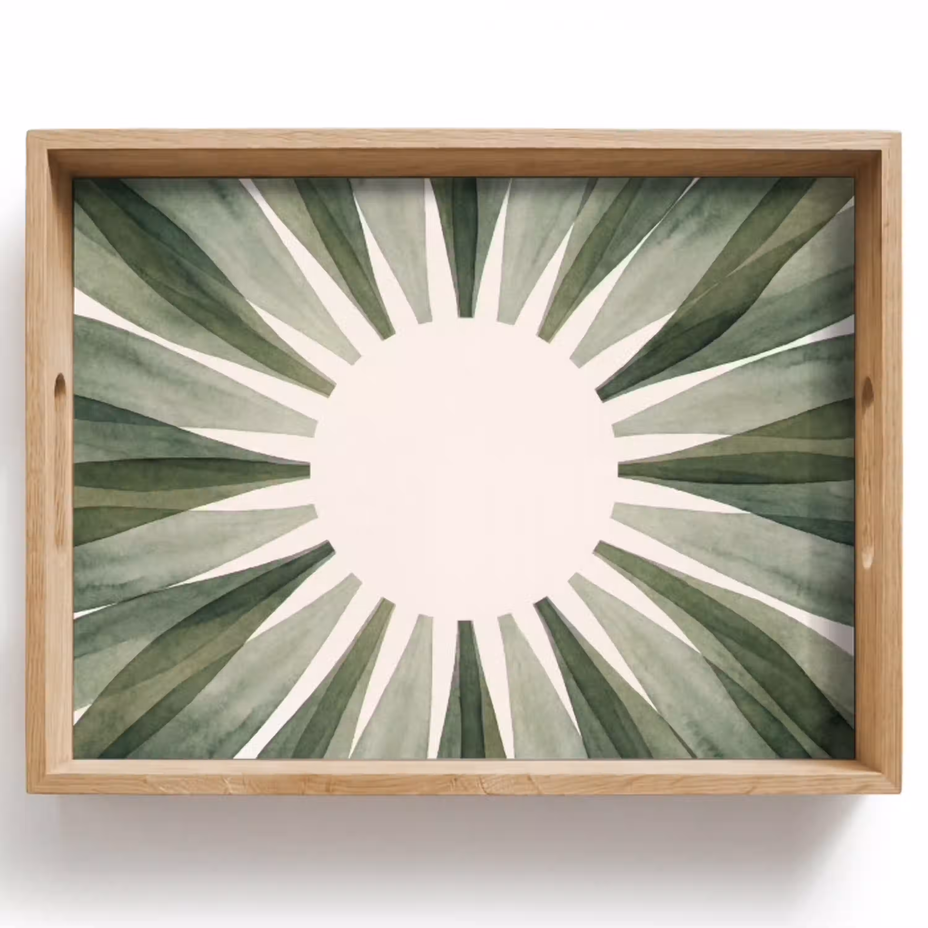 Planten - Abstract - Waterverf - Groen - Natuur Dienblad Rechthoek middel -z3d_shopping