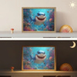 Haai - Onderwaterwereld - Oceaan Light Box met batterij (Wandlamp kind) middel -sfeer3_kind