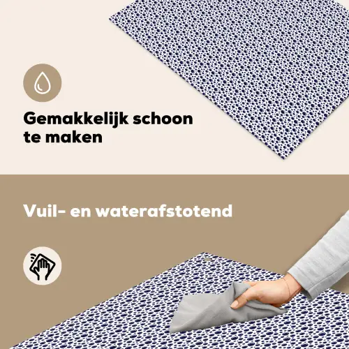 Oceaan - Bubbel - Blauw - Wit Inductie beschemer met haakjes klein 777 -ky-schoon-nl