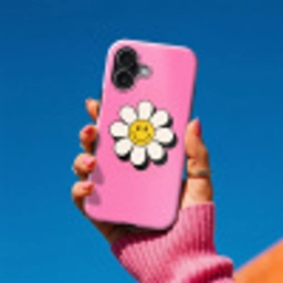 Smiley - Bloem - Roze Toughcase MagSafe Apple iPhone 17 klein -Sfeer1V