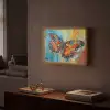 Vlinder - Kleuren - Kunst - Schilderij Light Box met batterij (Wandlamp) middel -sfeer1