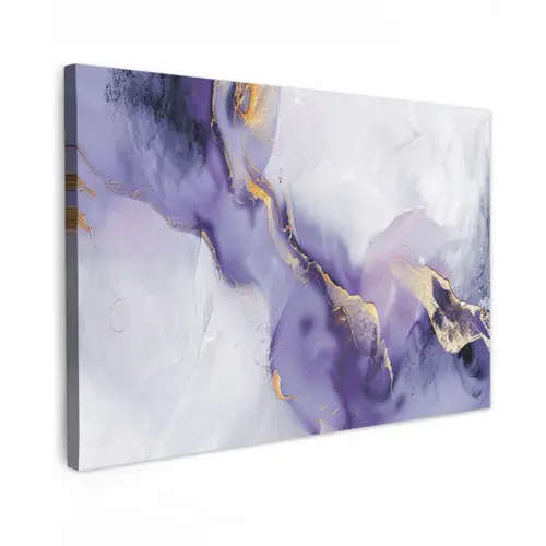 Paars - Modern - Marmer - Abstract canvas 2cm klein -z3d