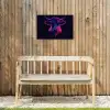 Stier - Neon - Zwart - Kleur Tuinposter op houten frame 2 cm dik klein -sfeer4