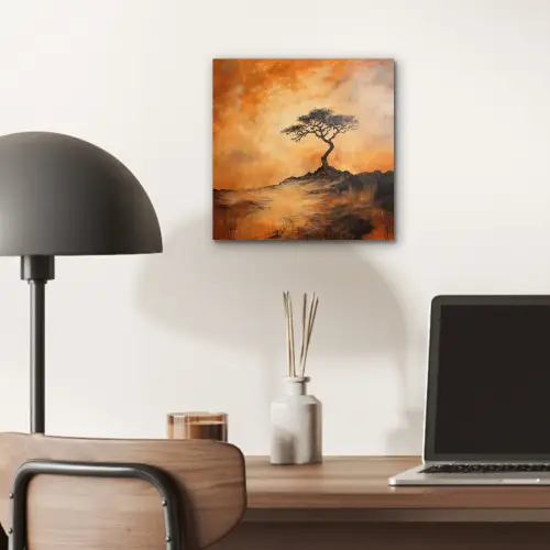 Boom - Landschap - Oranje aluminium wit klein -sfeer5