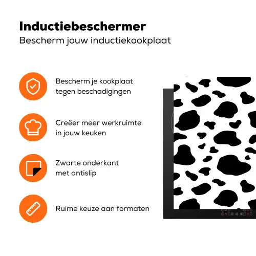 Vlekken - Zwart - Wit - Koe Inductie beschermer vinyl 3mm klein 276 -zzzzzzz-td-ups