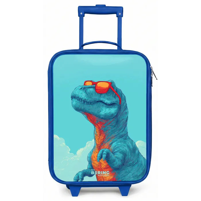 Dino met zonnebril Kinderkoffer - Blauw klein -zz3dotto