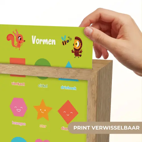 Vormen - Educatief - Leren voor kinderen - Groen Light Box met kabel (Wandlamp kind) klein -USP_websiteprintNL
