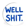 Blauw - Quote - Wit Wandcirkel aluminium klein -3d