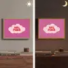 Girl power - Wolk - Roze Light Box met batterij (Wandlamp) middel -sfeer3