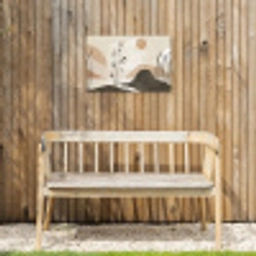 Japandi - Landschap - Beige Tuinposter op houten frame 2 cm dik klein -sfeer4