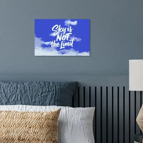 Sky is not the limit - Blauwe lucht - Wolken poster papier klein -sfeer2