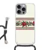 Kerststrook - Poinsettia - Rood - Groen Hoesje iPhone 16 Pro Max met koord klein -3d