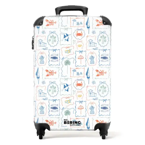 Bikini strand print kleurrijk NBS - Handbagage koffer - Kinderen Unisex middel -productfoto_recht
