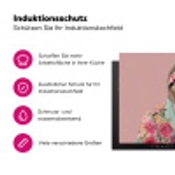 Luiaard - Bloemenprint - Bril - Roze Inductie beschermer vinyl 3mm klein -zzzzzzz-lf-ups