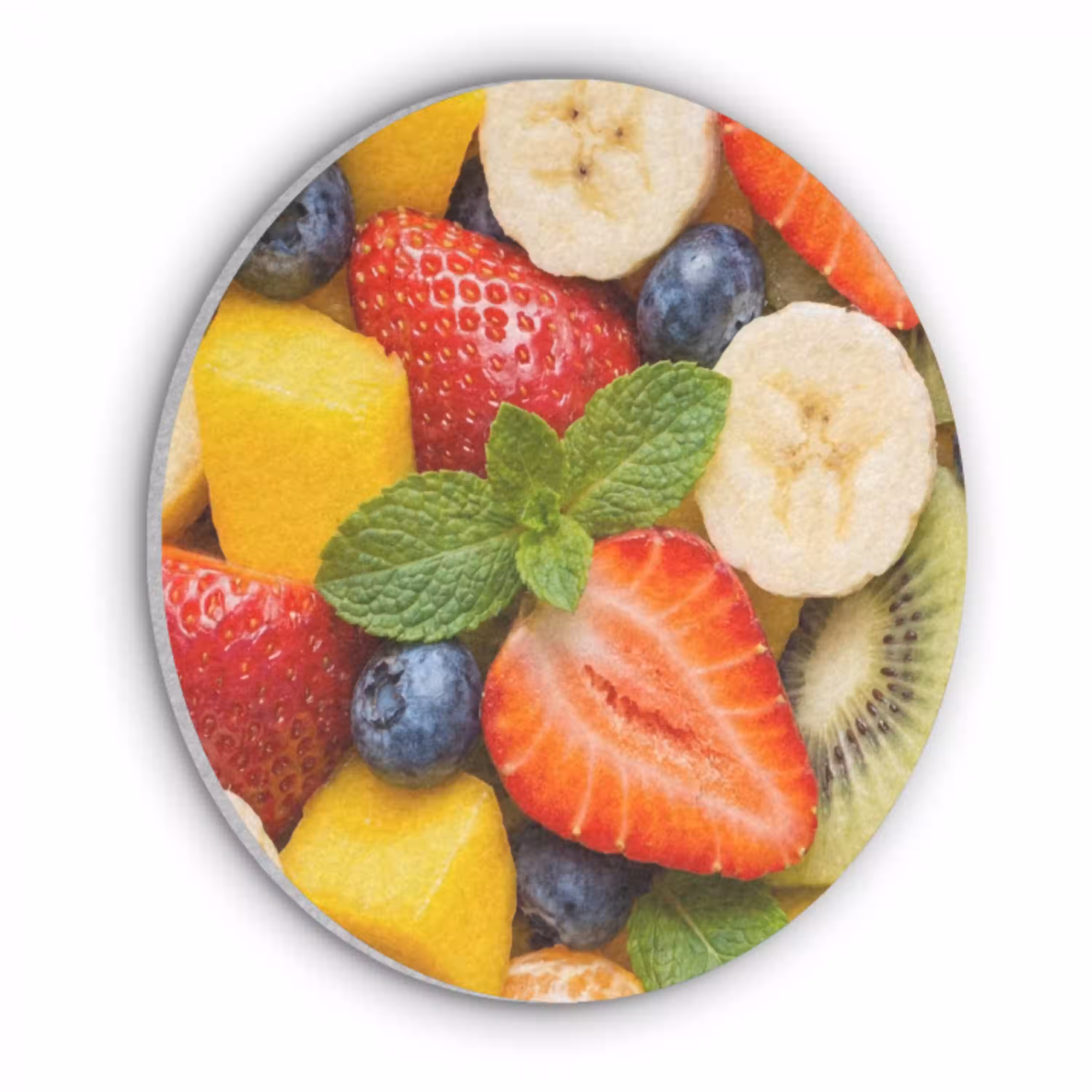 Fruit - Plakjes - Eten - Kleurrijk Akoestische PET Vilt - Rond klein -3d