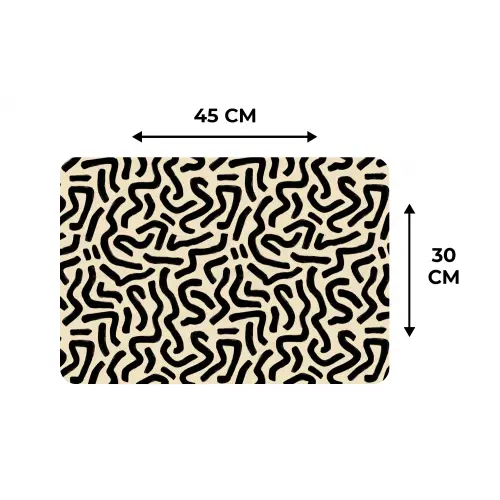 Abstract - Lijnen - Zwart Placemat vinyl groot 368 -specs