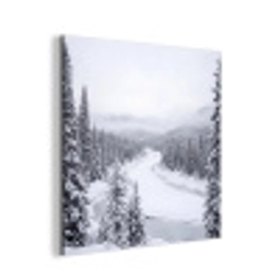 Rivier - Bevroren - Landschap - Winter aluminium wit klein -3d