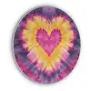 Tie dye - Hartvorm - Vlammen - Oranje Akoestische PET Vilt - Rond klein -3d