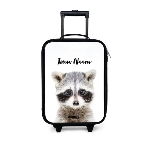 Rachid Racoon Kinderkoffer - Zwart klein -3d