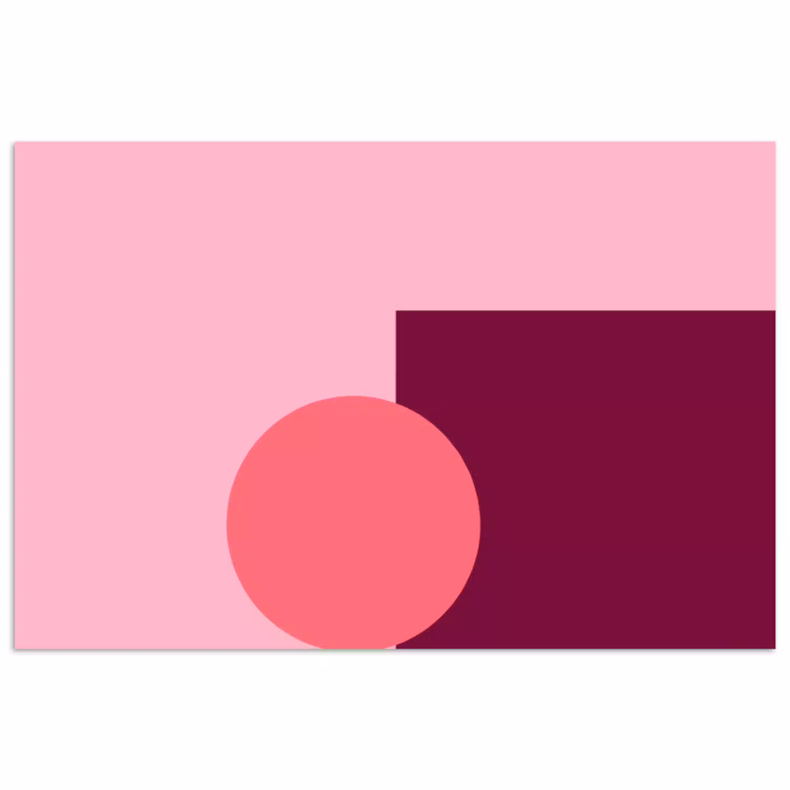 Abstract - Vormen - Roze - Modern - Design poster papier klein -3d