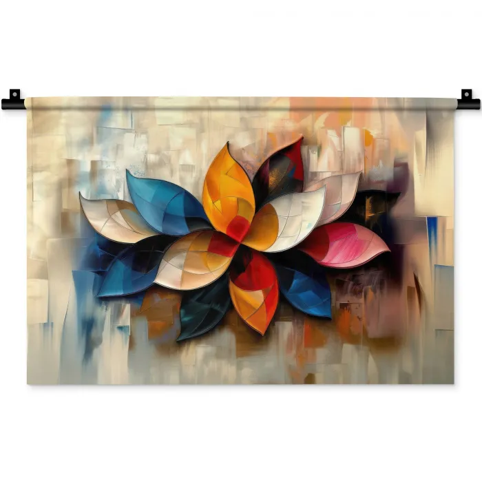 Bloem - Abstract - Kleurrijk - Bladeren Wandkleed katoen klein -zz3d