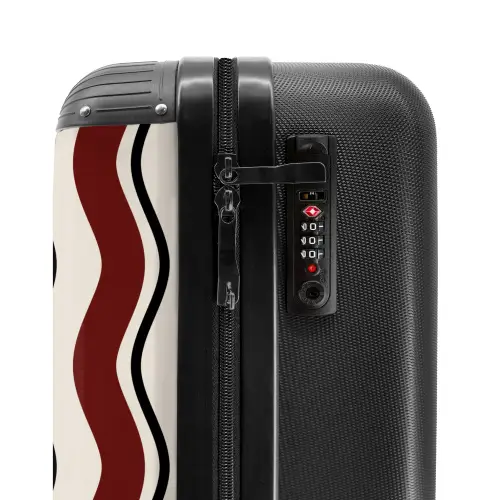 Golvende strepen in rood NBS - Handbagage koffer - Kinderen Unisex middel -slot