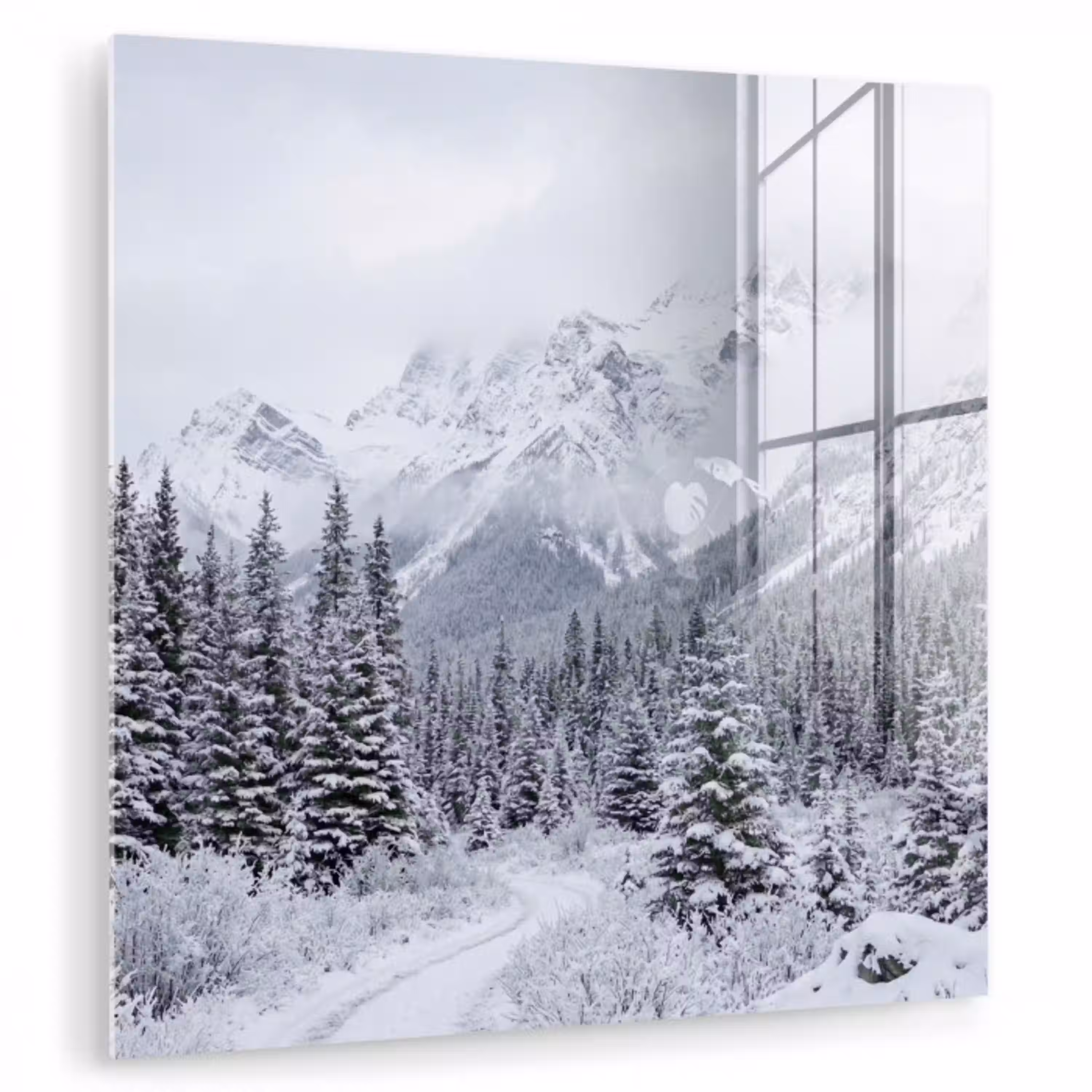 Weg - Bergen - Sneeuw - Naaldbos - Avontuurlijk plexiglas 5mm klein -zzzproduct_nieuw