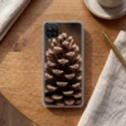 Dennenappel - Bos - Herfst - Bruin - Sfeervol Telefoonhoesje Samsung Galaxy A12 klein -sfeer1