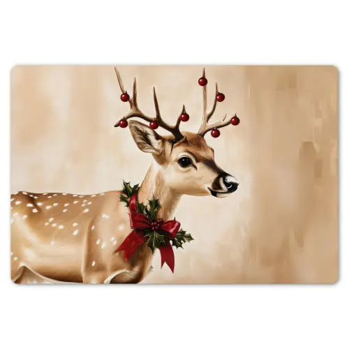Gewei - Kerst - Rendier - Rood Placemat vinyl groot -zzsfeer1_Kitchenyeah-website
