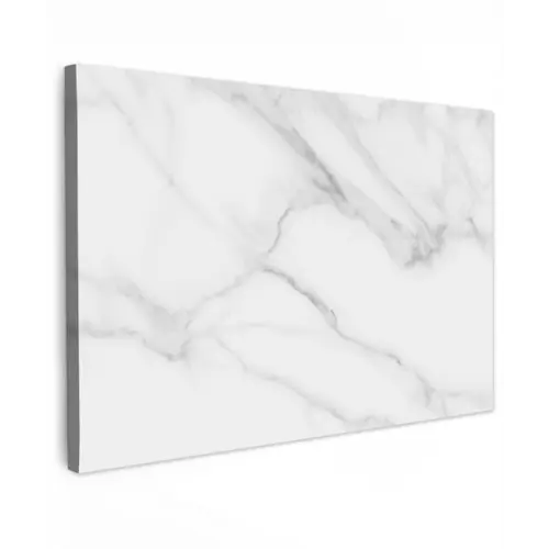 Marmer - Structuur - Wit - Grijs - Steen - Marmerlook canvas 2cm klein -z3d
