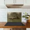 Herderin met kudde schapen - Schilderij van Anton Mauve keuken achterwand spatscherm klein -sfeer2